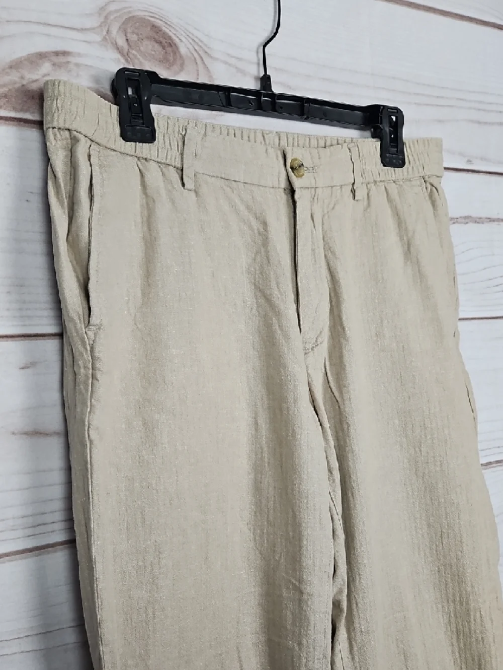 Banana Republic Slim Fit Linen Blend Pants Men's 33x34 Tan/Khaki